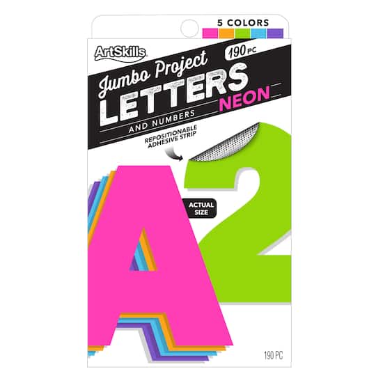 ArtSkills&#xAE; 4&#x22; Neon 190 Piece Paper Poster Letter Set